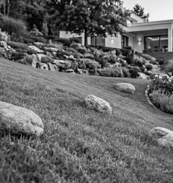 Komplexes Gelände und Gartenstrukturen