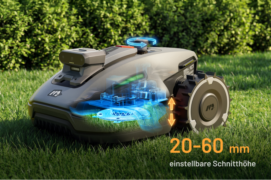 Einstellbare Schnitthöhe von 20 bis 60 mm