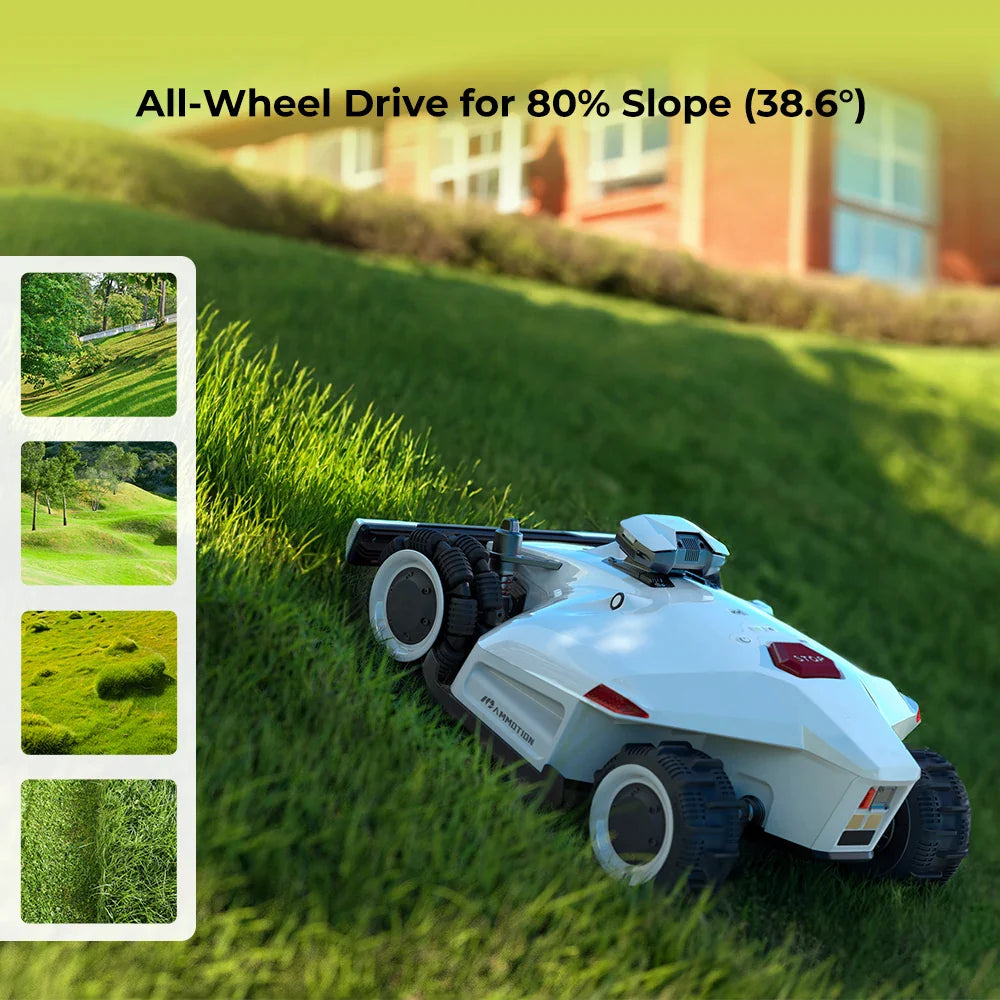 LUBA 2 AWD 5000: Perimeter Wire Free Robot Lawn Mower